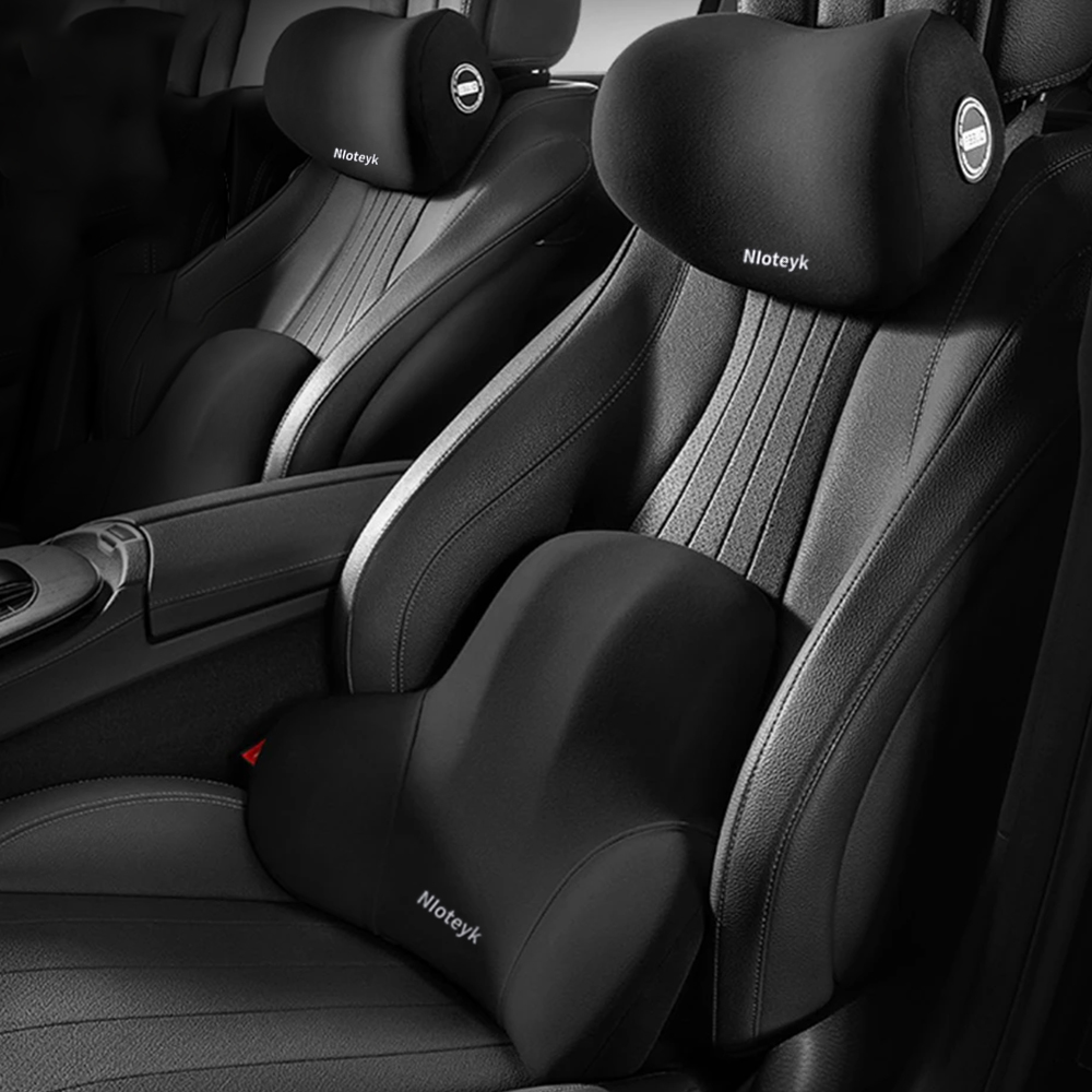 Memory Foam Car Neck Pillow Lumbar Support - 車のネッククッション低反発保護腰椎バックサポート通気性ユニバーサル車のヘッドレスト枕カー用品