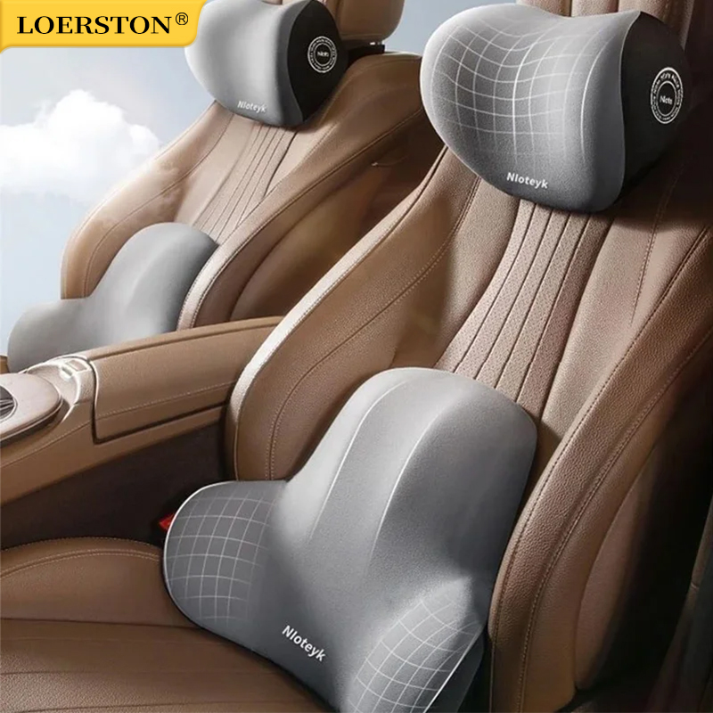 Memory Foam Car Neck Pillow Lumbar Support - メモリーフォームカーネッククッション、ランバーサポート、ユニバーサルネックピロー、ウエストクッション、カーシートアクセサリー、消耗品