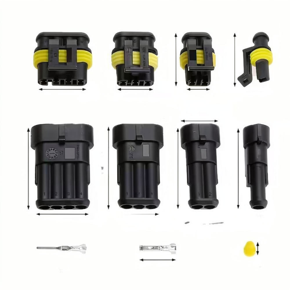 Auto Repair Tools - 自動車用回路メンテナンスツールキット。防水ワイヤーコネクターとラチェット式圧着工具、電気修理用ハードウェアがセットになっています。
