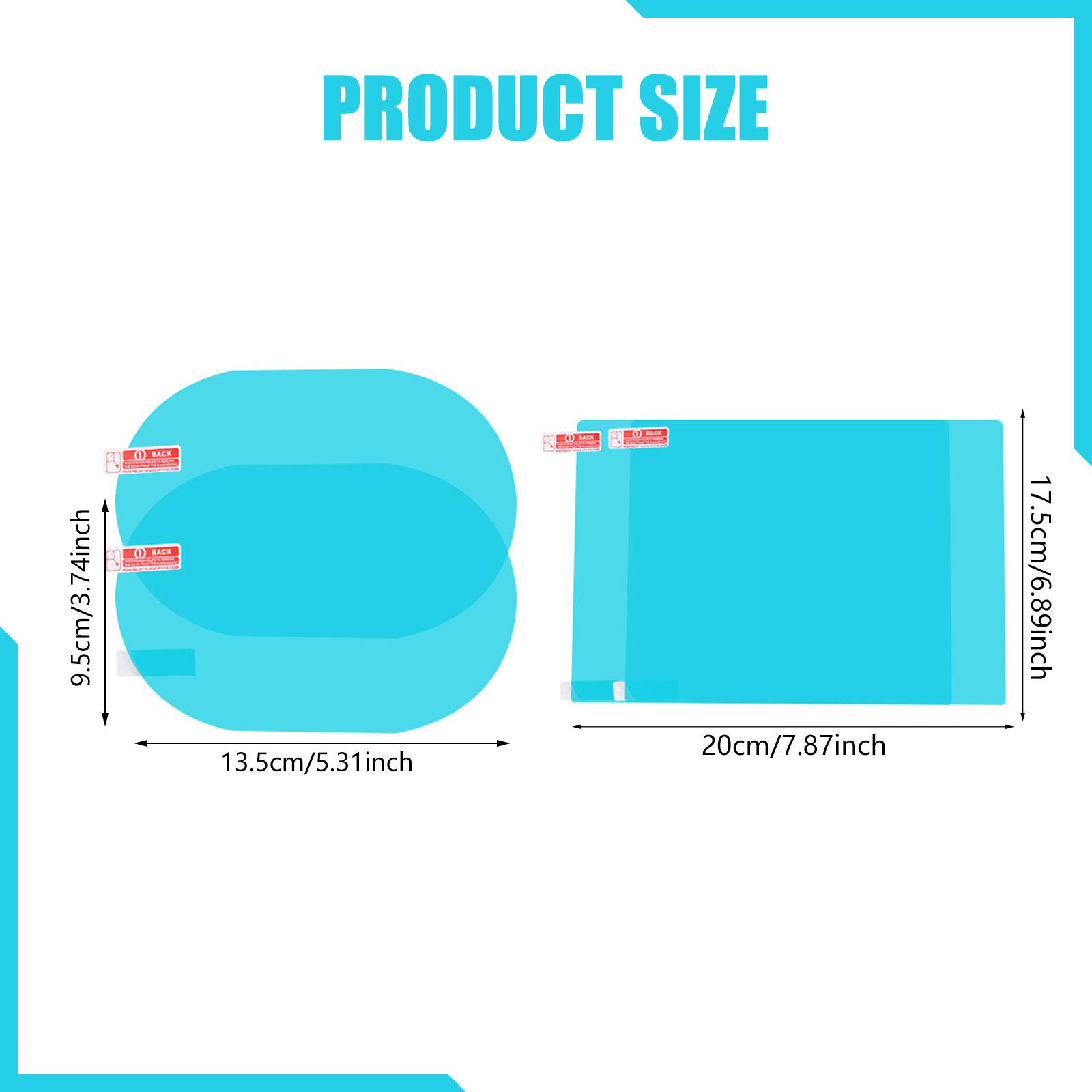 Anti Glare Car Rearview Mirror Film - 車用サイドウィンドウフィルム。曇り止め、反射防止、防水。後方視界を確保するステッカー。透明で、埃や雨から保護します。