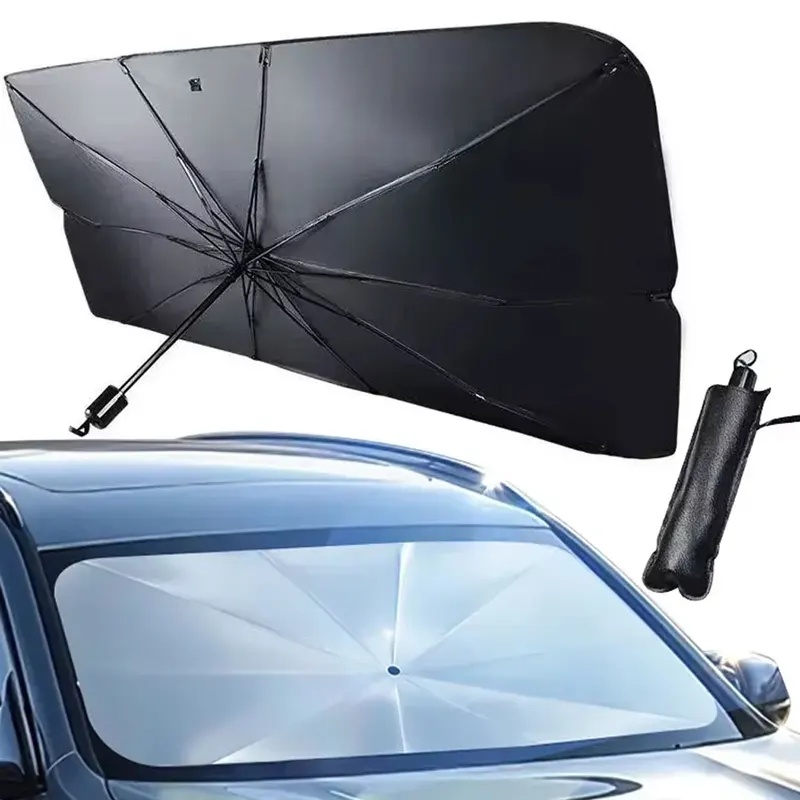 Car Sunshade Windshield Umbrella Foldable - クリスマスプレゼントに最適な詰め物、持ち運び可能な車用フロントガラス用日よけ傘、折りたたみ式で紫外線から保護する車用フロントウィンドウ日よけ。