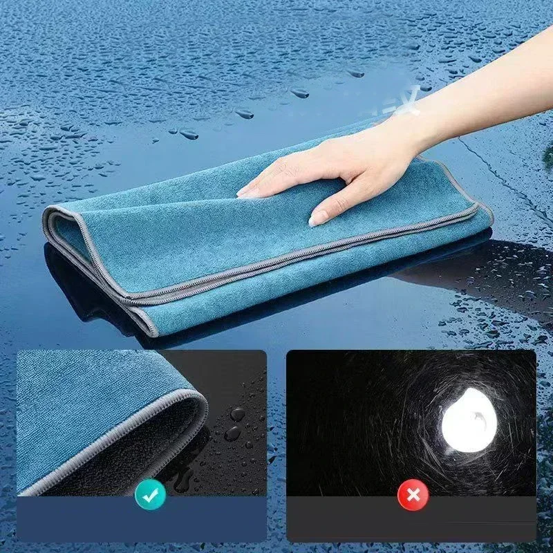 Microfiber Car Drying Towel Super Absorbent - プラッシュショートパイルマイクロファイバータオル 超ソフト吸水性 車洗い乾燥クロス オートディテーリング 毛羽立ちなし 筋なしクリーニングクロス