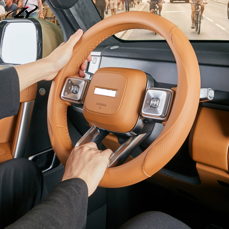 Car Steering Wheel Cover Anti Slip Breathable - Chery ICAR V27、ICAUR V27（2026年、2027年モデル）用、滑り止め機能付き、通気性のある、オールシーズン対応のPU製ステアリングホイールカバー。
