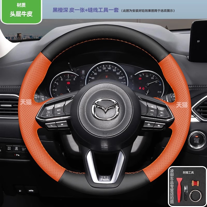 手縫いの滑り止めワインレッドブラック本革製カーステアリングホ - Car Steering Wheel Cover Anti Slip Breathable のレビューと価格
