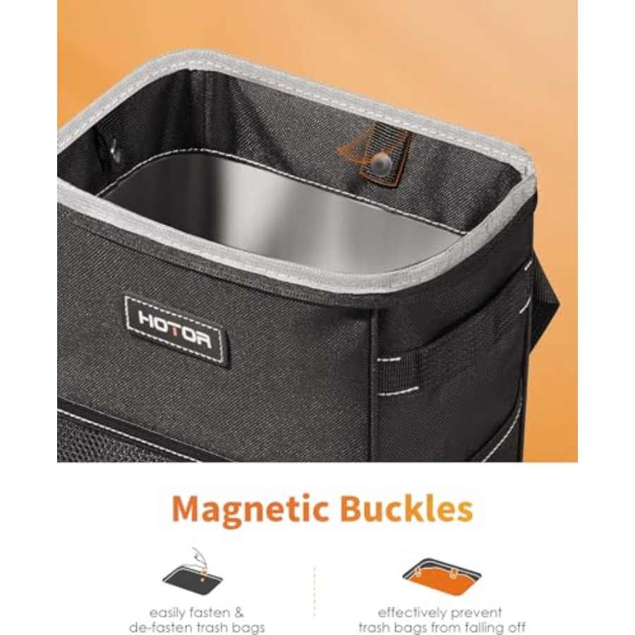 蓋と収納ポケット付き車用ゴミ箱 - 100%漏れ防止オーガナ - Waterproof Car Trash Can With Lid のレビューと価格