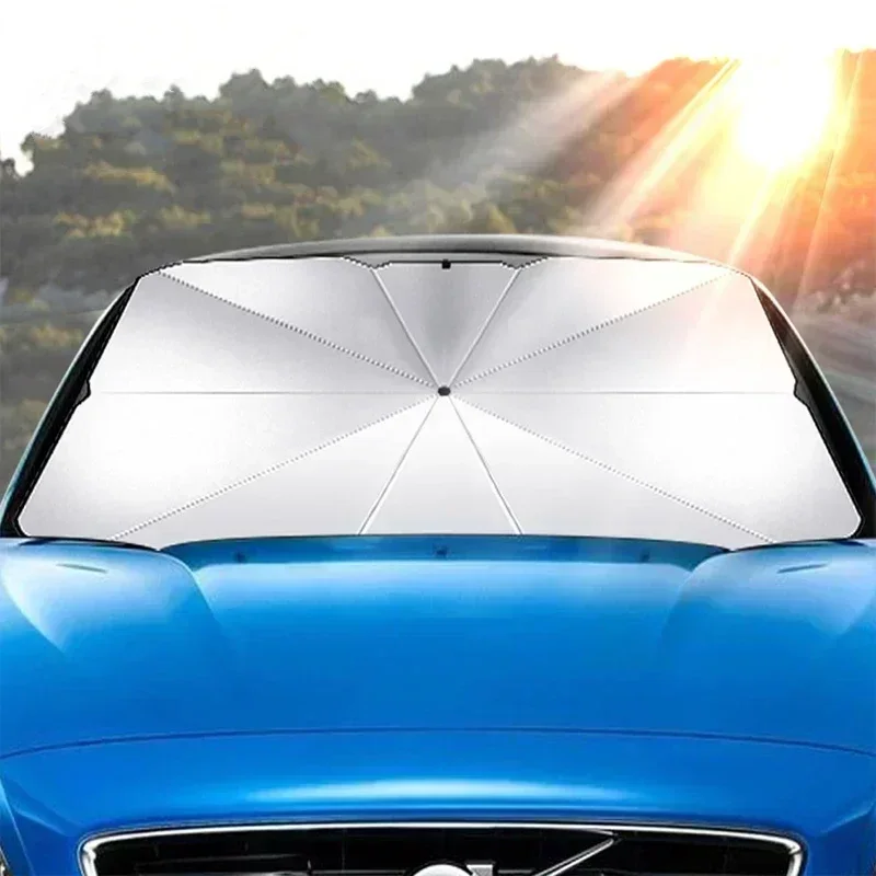 車のフロントガラス用サンシェード、折りたたみ式傘型日よけ、U - Car Sunshade Windshield Umbrella Foldable のレビューと価格