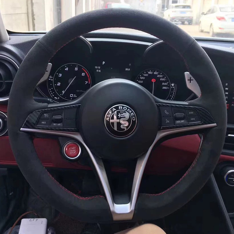 アルファロメオ ジュリア ステルヴィオ 2015-2018用 - Car Steering Wheel Cover Anti Slip Breathable のレビューと価格