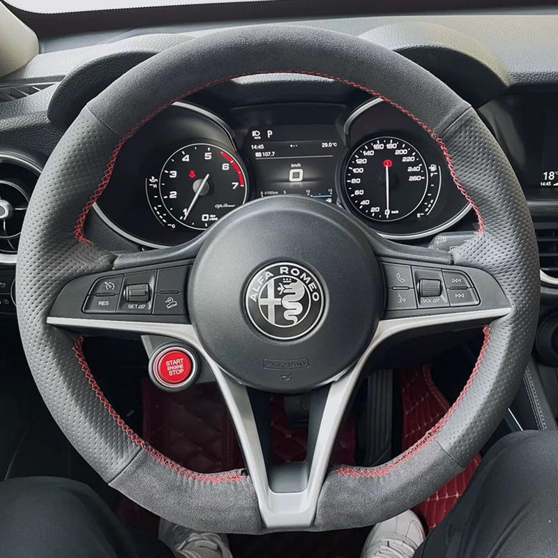 アルファロメオ ジュリア ステルヴィオ 2015-2018用 - Car Steering Wheel Cover Anti Slip Breathable のレビューと価格