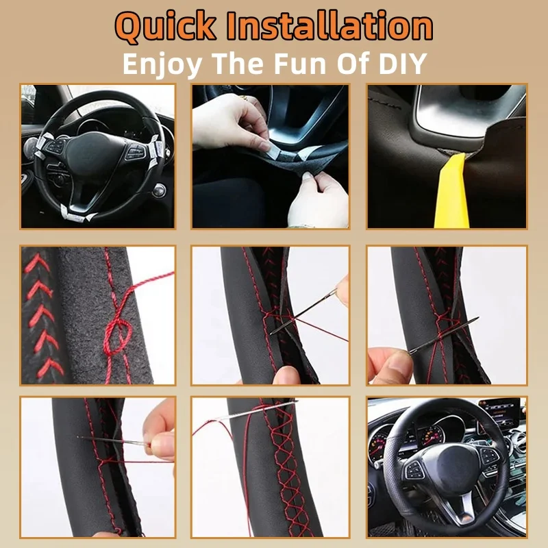 ジャガーXFL XE XJL F-PACE XKR用ハンドル - Car Steering Wheel Cover Anti Slip Breathable のレビューと価格