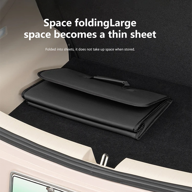 車用レザー製トランク収納ボックス 折りたたみ式 カーボンファ - Car Trunk Organizer Foldable Storage Box のレビューと価格