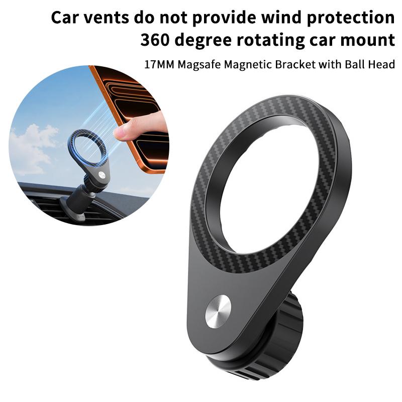 新品 1個入り カーボンファイバー製 磁石式 車載用スマホホ - Magnetic Phone Holder For Car Vent のレビューと価格
