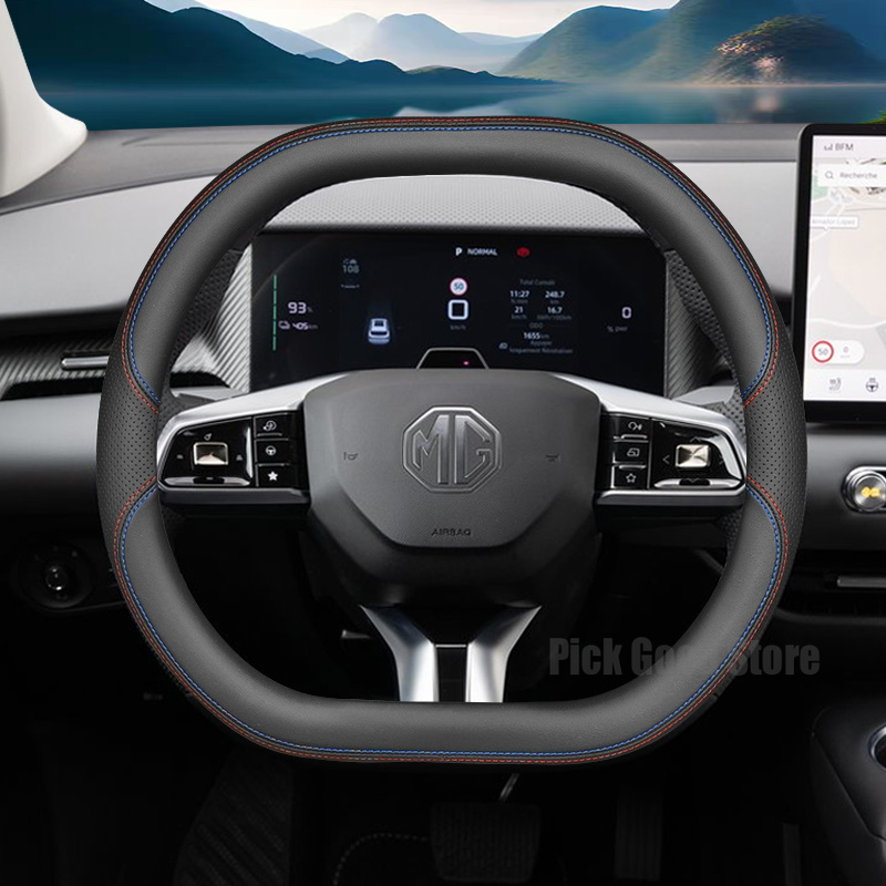 ナッパレザー製ステアリングホイールカバー 全新型MG S9  - Car Steering Wheel Cover Anti Slip Breathable のレビューと価格