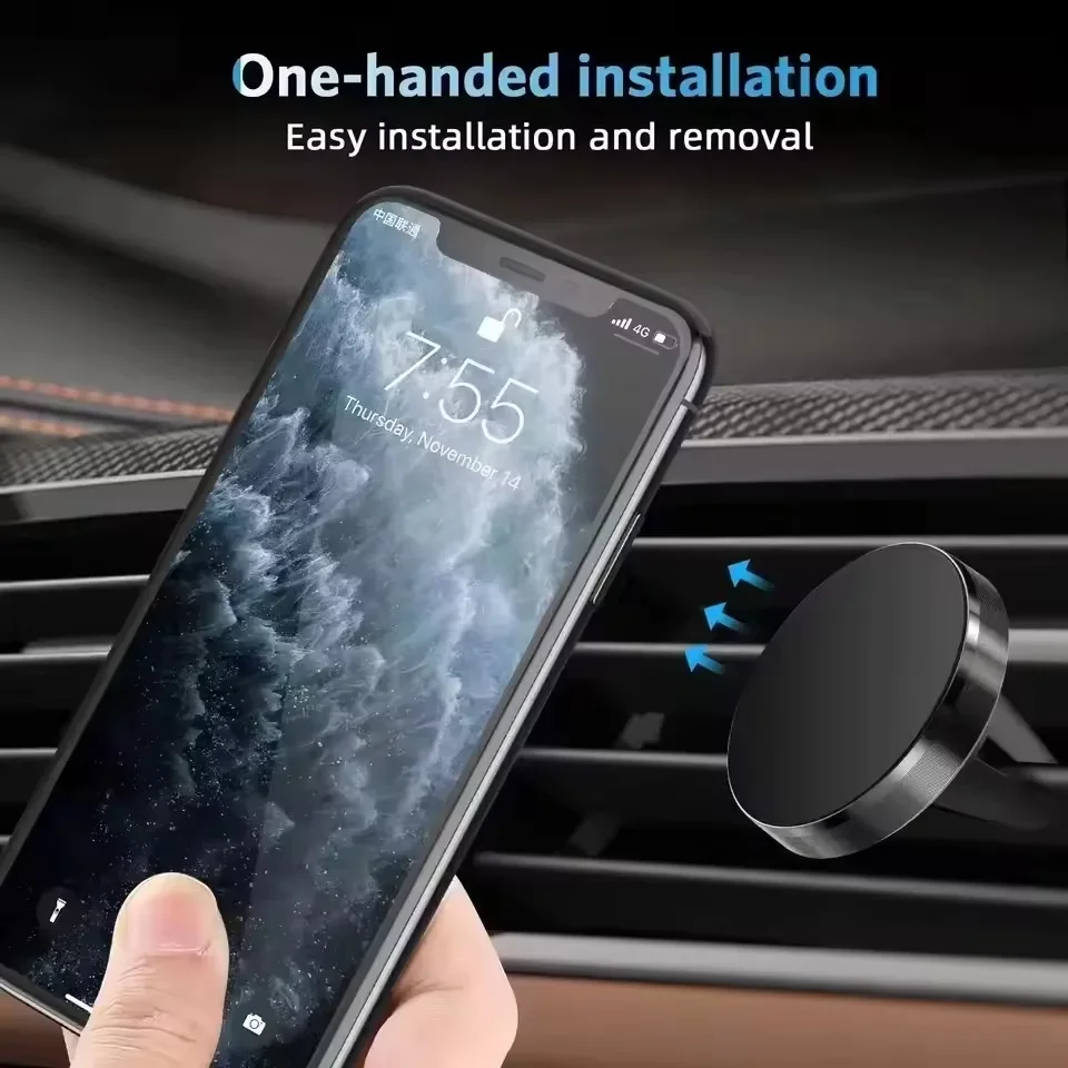 磁石式の車載用スマートフォンホルダー。エアコン吹き出し口に取 - Magnetic Phone Holder For Car Vent のレビューと価格