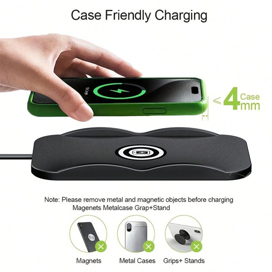 タフディウール製、一体成型シリコン製、正方形デザインのUSB - Wireless Car Charger Mount Fast Charging のレビューと価格