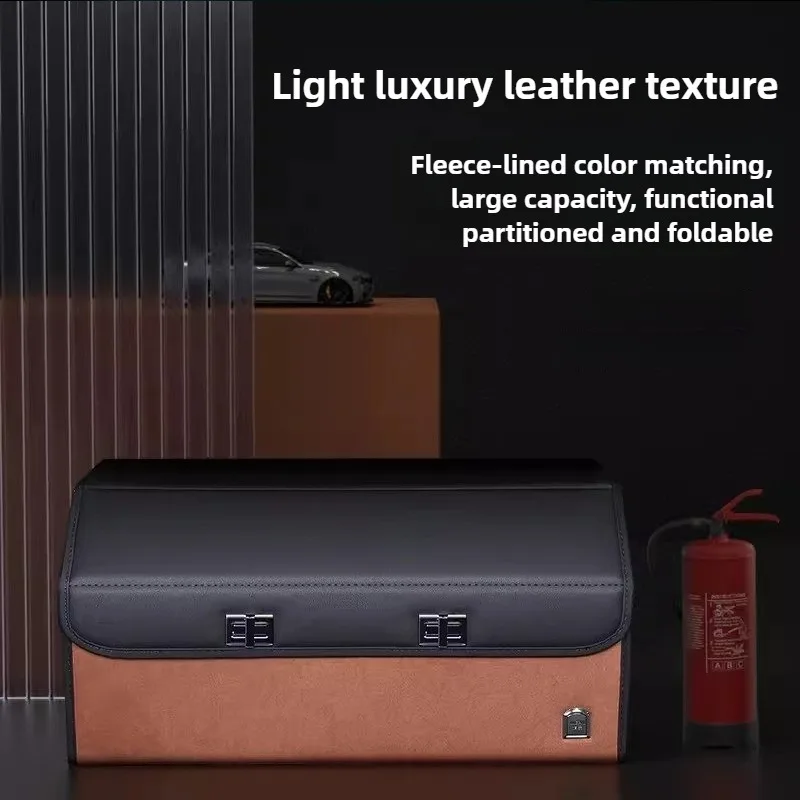 高級感のあるスエード素材のカー収納ボックス。大容量で折りたた - Car Trunk Organizer Foldable Storage Box のレビューと価格