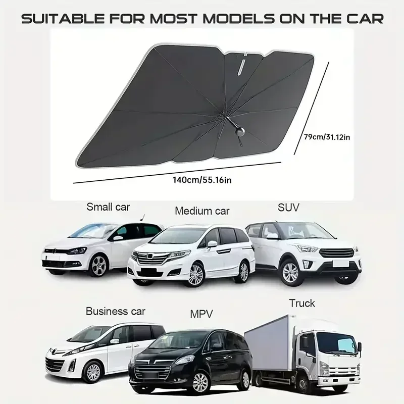 折りたたみ式カーサンシェード、フロントガラス用、シルバーコー - Car Sunshade Windshield Umbrella Foldable のレビューと価格
