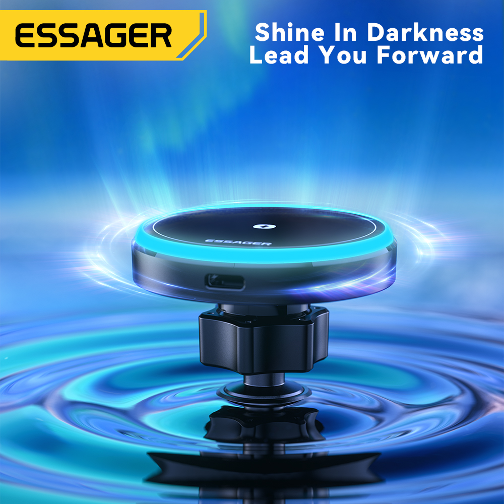 Essager-磁気自動車電話ホルダー,15w,rgb,7色 - Wireless Car Charger Mount Fast Charging のレビューと価格