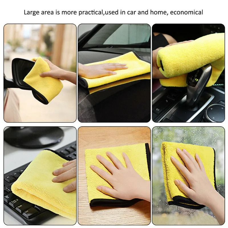 マイクロファイバーダブルレイヤータオル,20個,車の洗浄と乾 - Microfiber Car Drying Towel Super Absorbent のレビューと価格