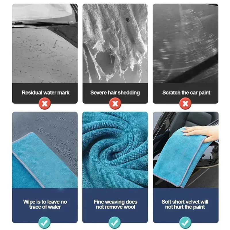プラッシュショートパイルマイクロファイバータオル 超ソフト吸 - Microfiber Car Drying Towel Super Absorbent のレビューと価格