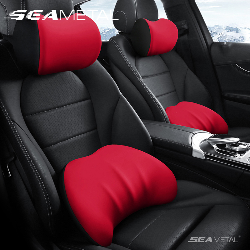 Seametal-車のヘッドレストピロー、人間工学に基づいた - Memory Foam Car Neck Pillow Lumbar Support のレビューと価格