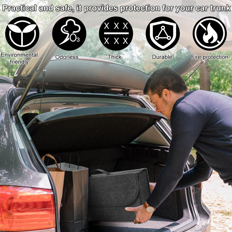 車のトランクオーガナイザー収納片付けコンテナバッグポータブル - Car Trunk Organizer Foldable Storage Box のレビューと価格