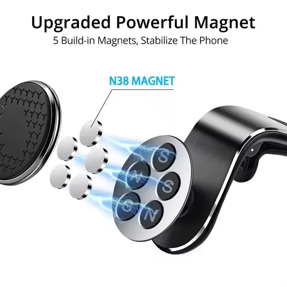 磁石式の車載用スマートフォンホルダー。エアコン吹き出し口に取 - Magnetic Phone Holder For Car Vent のレビューと価格
