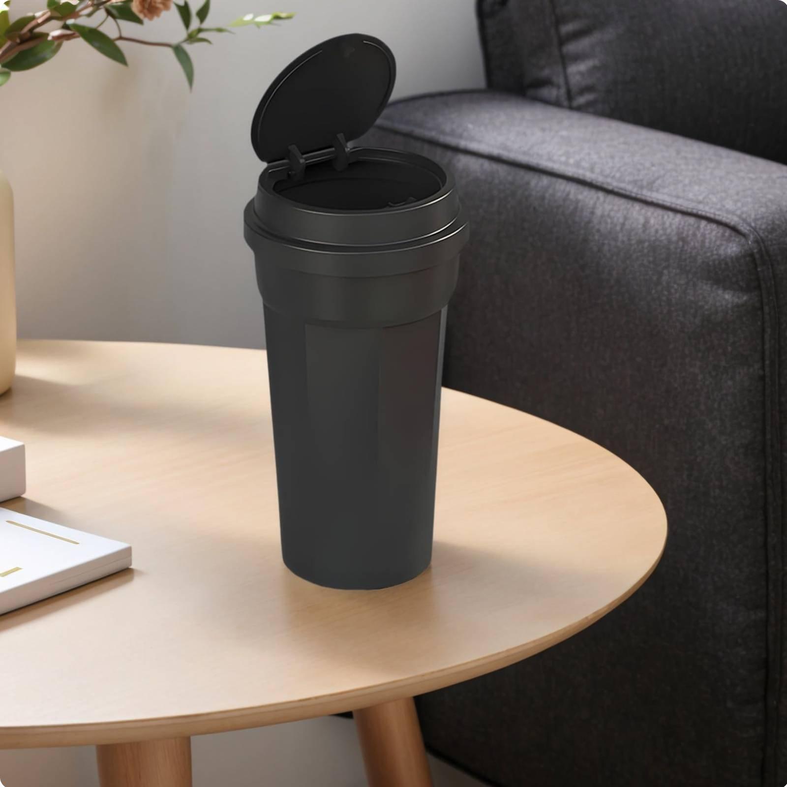 車載用ゴミ箱、蓋付き、小型ABS製、カップホルダーに収納可能 - Waterproof Car Trash Can With Lid のレビューと価格