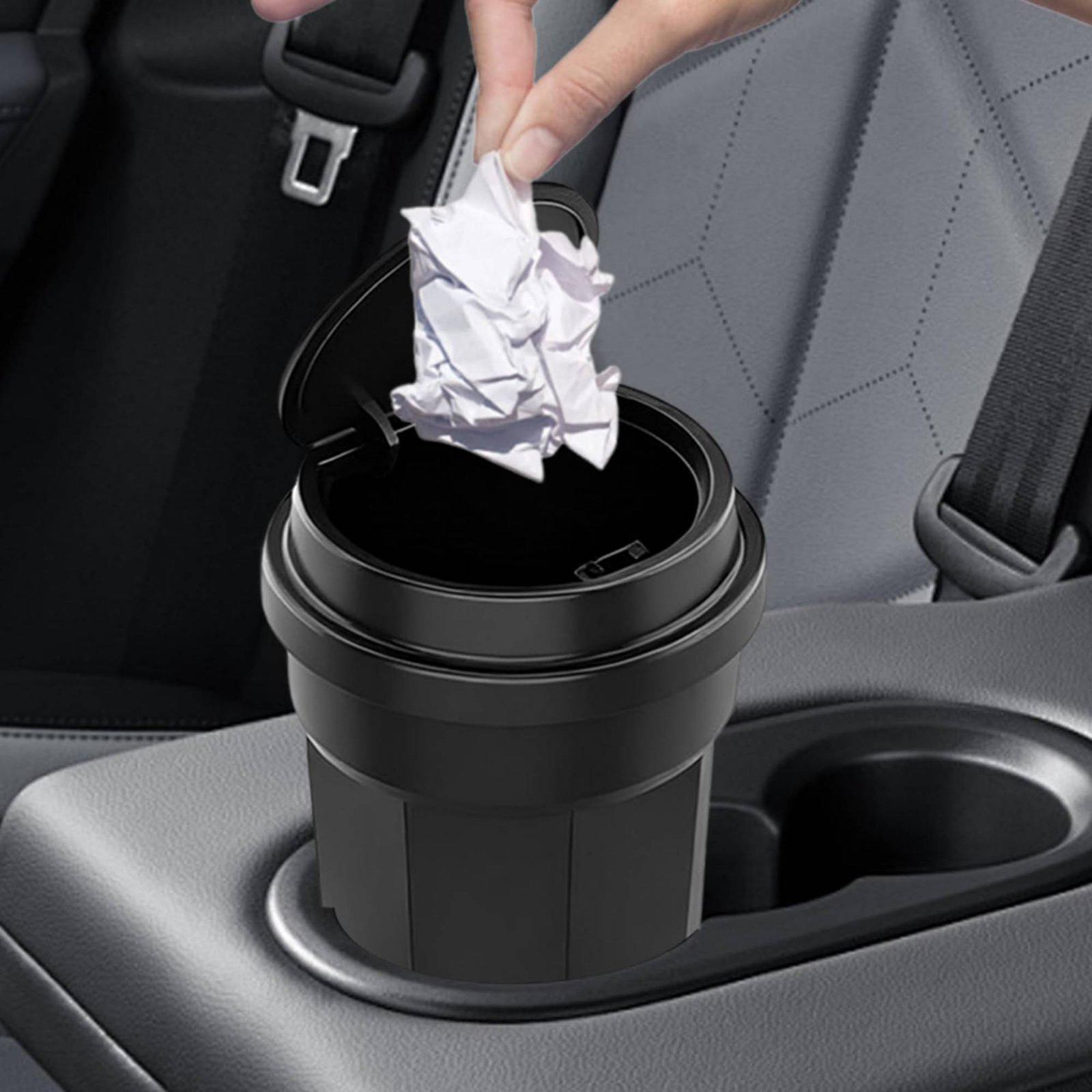 車載用ゴミ箱、蓋付き、小型ABS製、カップホルダーに収納可能 - Waterproof Car Trash Can With Lid のレビューと価格
