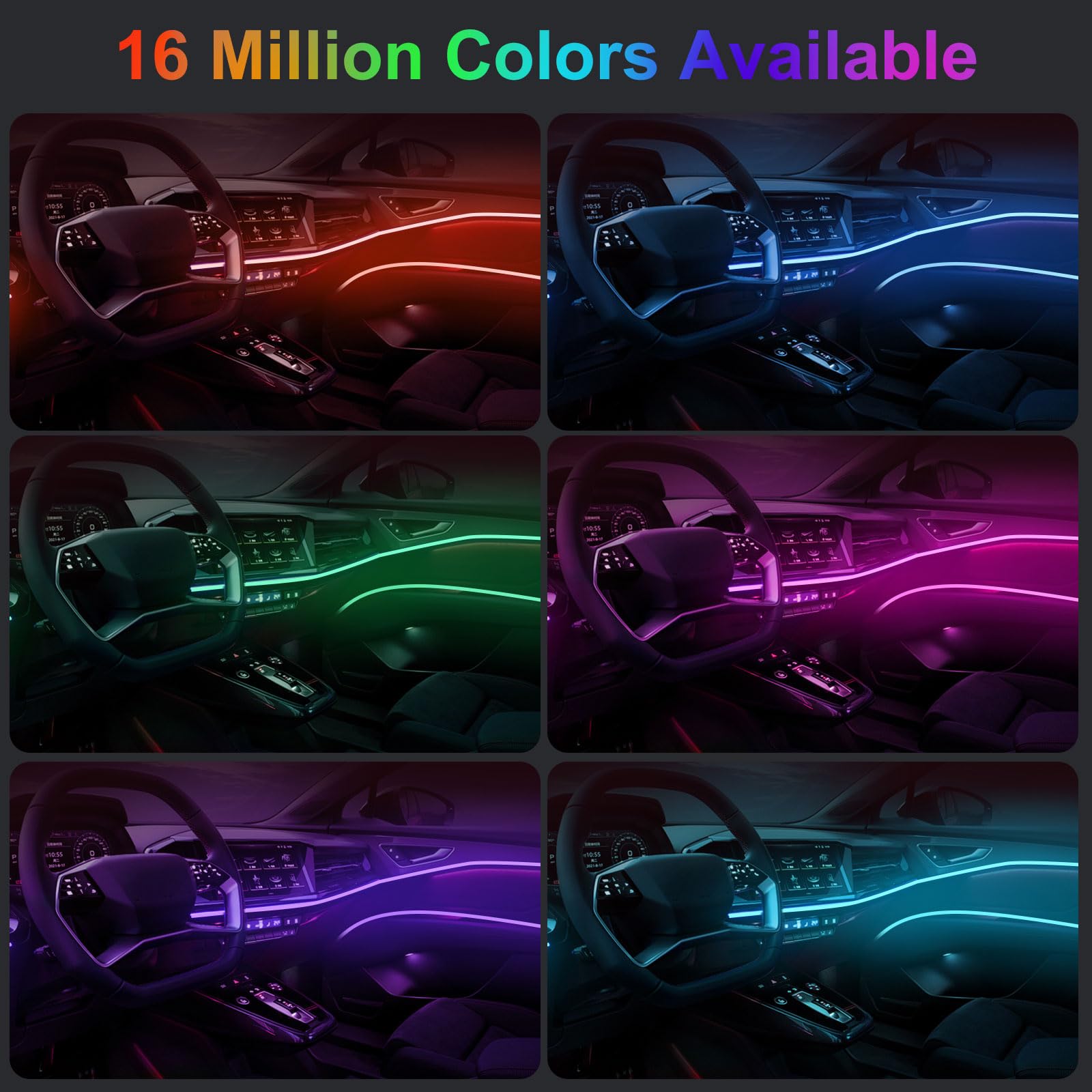 DIYフレキシブルネオンライト 12V RGB LEDストリ - Led Ambient Interior Car Lights App Control のレビューと価格