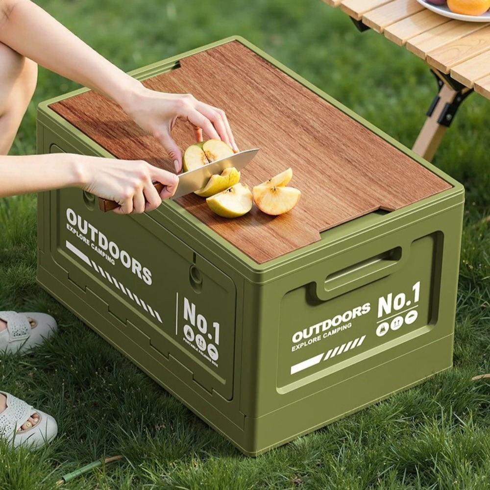 木製蓋付き折りたたみ式収納ボックス、26.7L大容量サイドオ - Car Trunk Organizer Foldable Storage Box のレビューと価格
