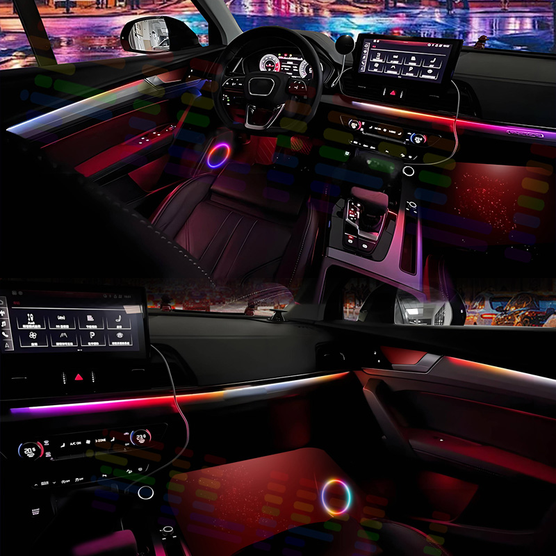 アンビエントライトアプリ用ユニバーサルカーモデルカット可能ル - Led Ambient Interior Car Lights App Control のレビューと価格